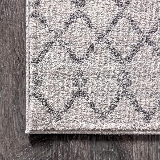 JONATHAN Y Boho Vintage Diamond Cream/Gray Runner Rug 2X10 ft, Moroccan Hype - Image 5