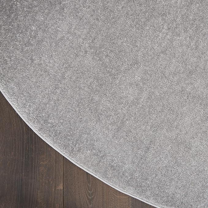 Nourison Home Nourison Essentials Silver Grey 4' x Round Area Rug - Image 6