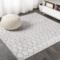 JONATHAN Y Boho Vintage Diamond Cream/Gray Square Area Rug 5X5 ft, Moroccan Hype by JONATHANY