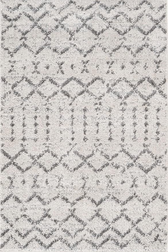 JONATHAN Y Boho Vintage Diamond Cream/Gray Indoor Area Rug 2X3 ft, Moroccan Hype - Image 3