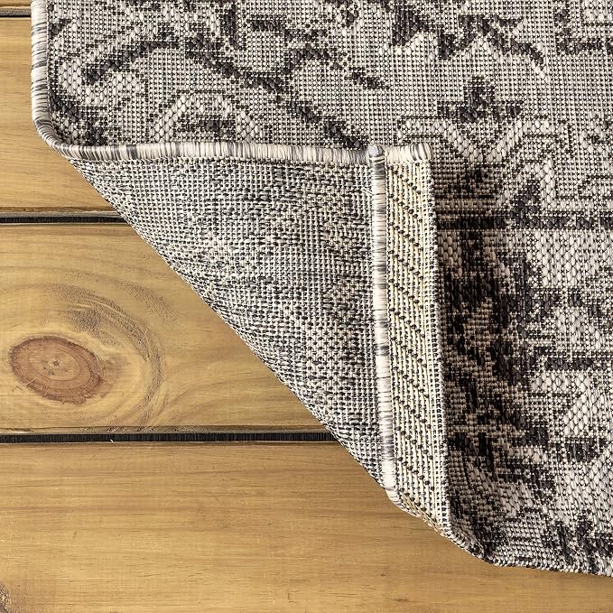 JONATHAN Y Boho Medallion Indoor Outdoor Area Rug 3X5 Black/Gray, Estrella - Image 4