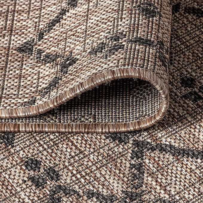 JONATHAN Y Moroccan Geometric Indoor Outdoor Area Rug 8X10 Natural/Black - Image 5