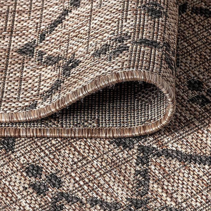 JONATHAN Y Moroccan Geometric Indoor Outdoor Area Rug 5X8 Natural/Black - Image 6