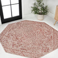 JONATHAN Y Boho Medallion Indoor Outdoor Octagon Area Rug 5 Ft Red/Taupe by JONATHANY