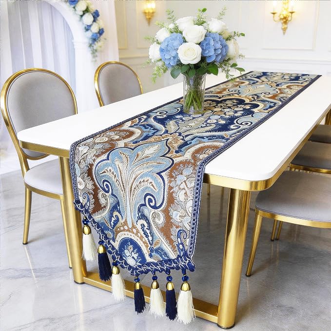 Dinner Table Runner 72" Navy Blue - Image 7