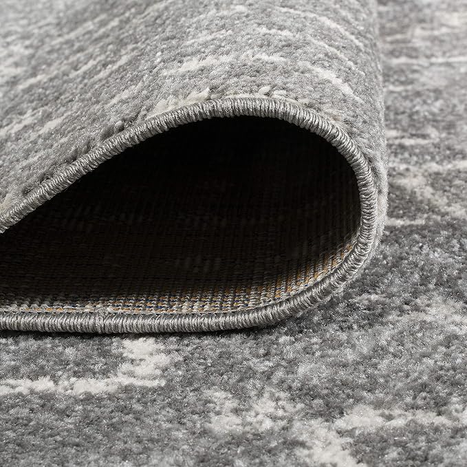 JONATHAN Y Boho Vintage Diamond Gray/Ivory Round Area Rug 4 ft, Moroccan Hype - Image 4