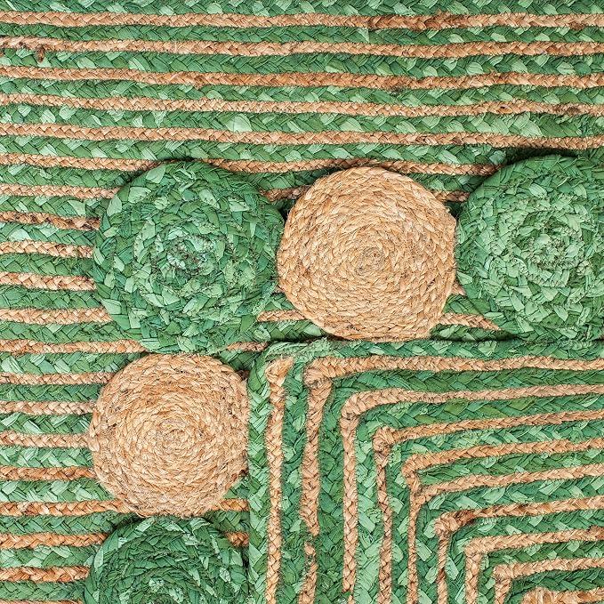 SAFAVIEH Cape Cod Collection 2' x 3' Green / Natural CAP201Y Handmade Boho - Image 6