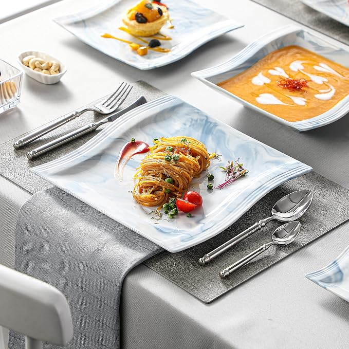MALACASA Dinnerware Sets for 6, 30 Piece Porcelain Plates and Bowls Sets - Image 6