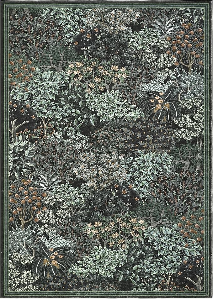 GarveeHome Forest Rugs 5x7, Botanical Low Pile Non Slip Stain Resistance - Image 4