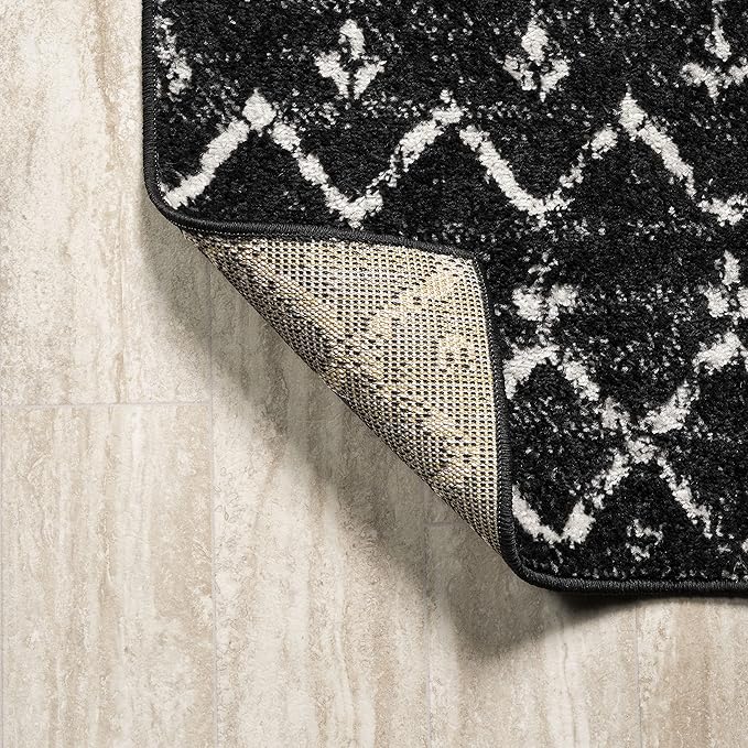 JONATHAN Y Boho Vintage Diamond Black/Ivory Runner Rug 2X20 ft, Moroccan Hype - Image 5