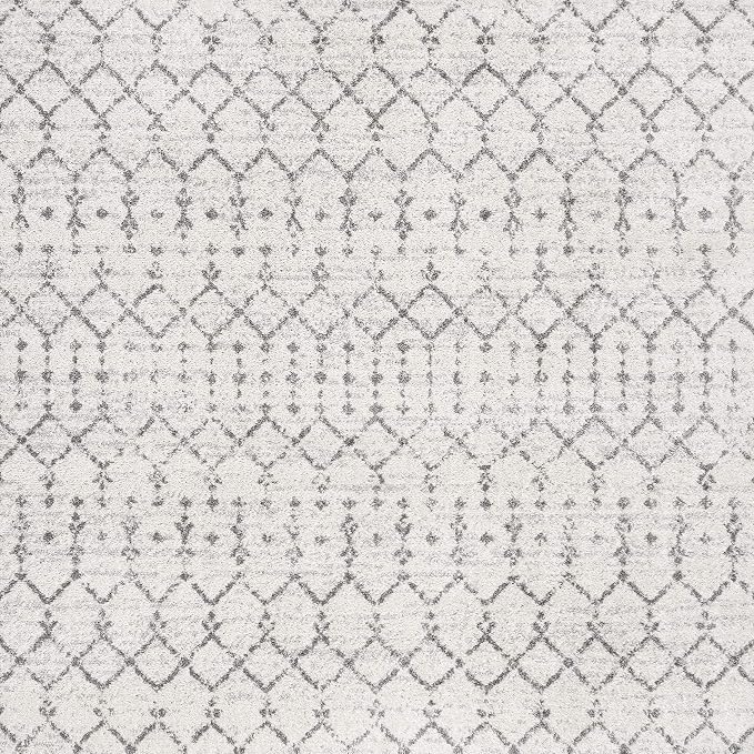 JONATHAN Y Boho Vintage Diamond Cream/Gray Square Area Rug 4X4 ft, Moroccan Hype - Image 2