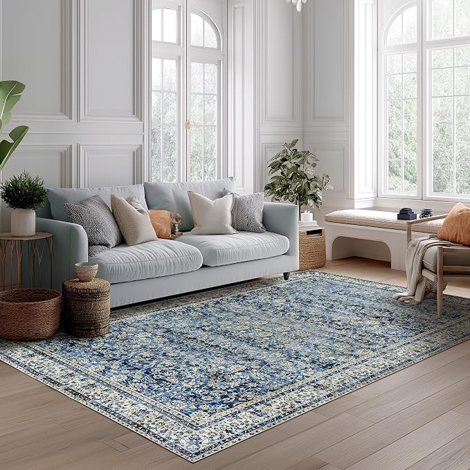 BILEEHOME Dark Blue 5x8 Area Rug - Image 9
