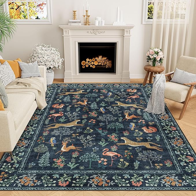 DUKINO 6x9 Rug, Washable Animal Living Room Rug by DUKINO