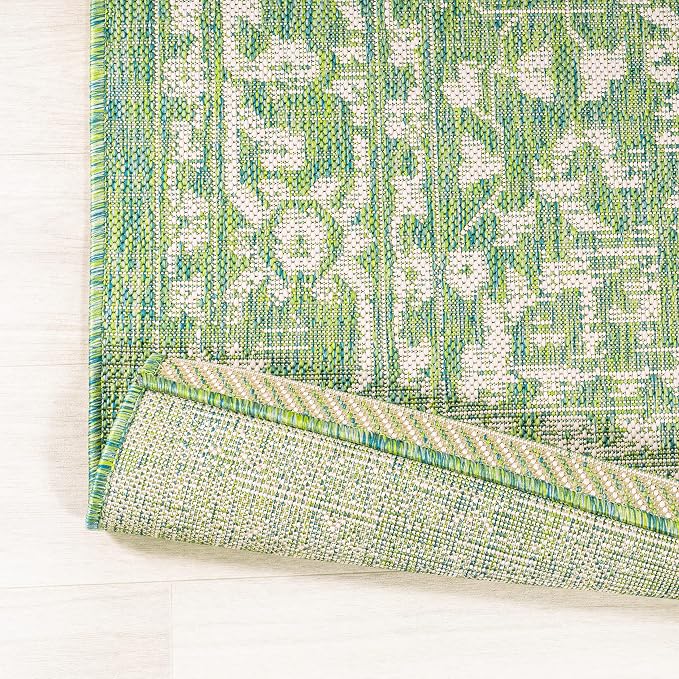 JONATHAN Y Boho Medallion Indoor Outdoor Area Rug 3X5 Cream/Green, Malta - Image 5