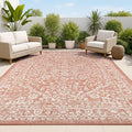 JONATHAN Y Boho Medallion Indoor Outdoor Area Rug 8X10 Red/Taupe, Malta by JONATHANY