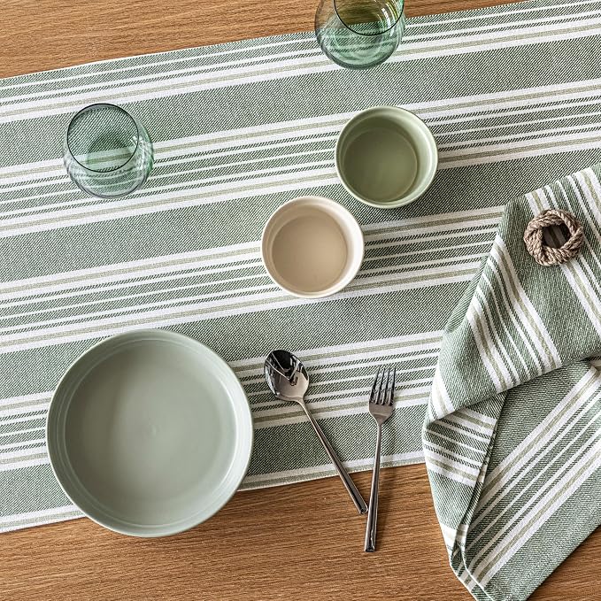 Over&Back 18x108 Woven Striped Table Runner - Image 9