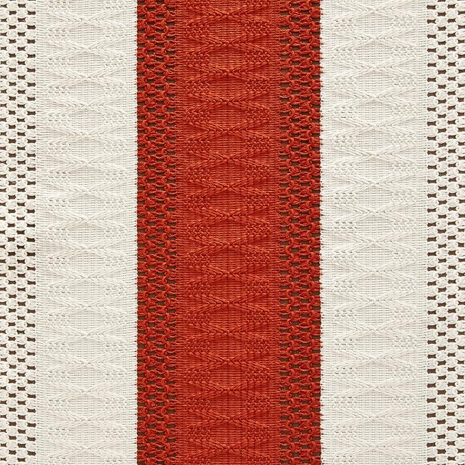 Macrame Style Bicolor Stitching Table Runner 14x72in Orange | Woven Boho Table - Image 6