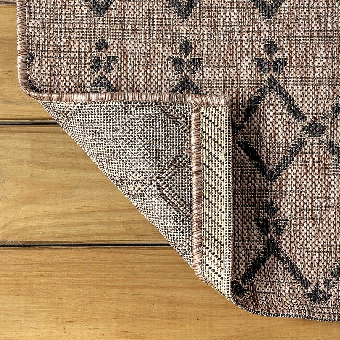 JONATHAN Y Moroccan Geometric Indoor Outdoor Runner Rug 2X10 Natural/Black - Image 6