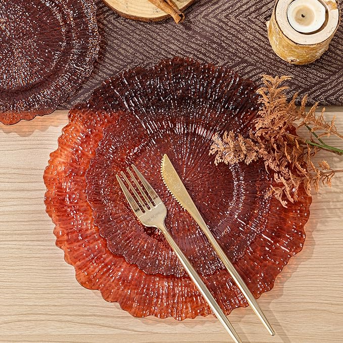U-QE 60PCS Amber Plastic Plates - Image 5