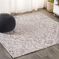 JONATHAN Y Boho Medallion Indoor Outdoor Square Area Rug 8X8 Red/Taupe by JONATHANY