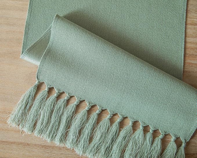 Sage Table Runners 108 Inches Long, Burlap Linen Style Rustic Farmhouse Table - Image 7