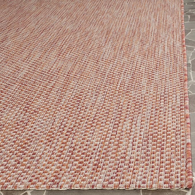 SAFAVIEH Courtyard Collection 4' x 5'7' Red/Beige CY8521 Indoor/ Outdoor Patio - Image 3