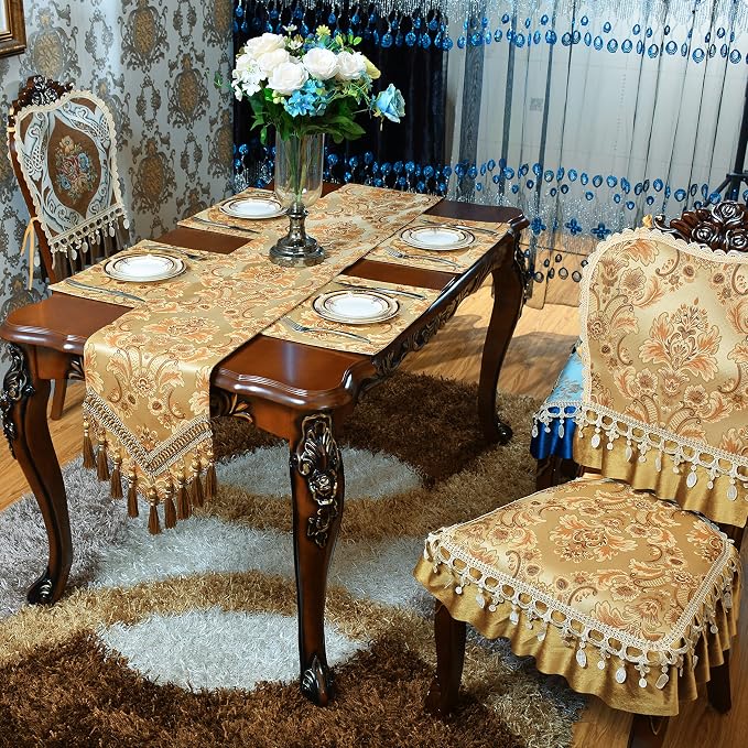Luxury Velvet Gold Table Runner 158 Inches Long - Image 8