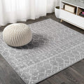 JONATHAN Y Boho Vintage Diamond Gray/Ivory Square Area Rug 8X8 ft, Moroccan Hype by JONATHANY