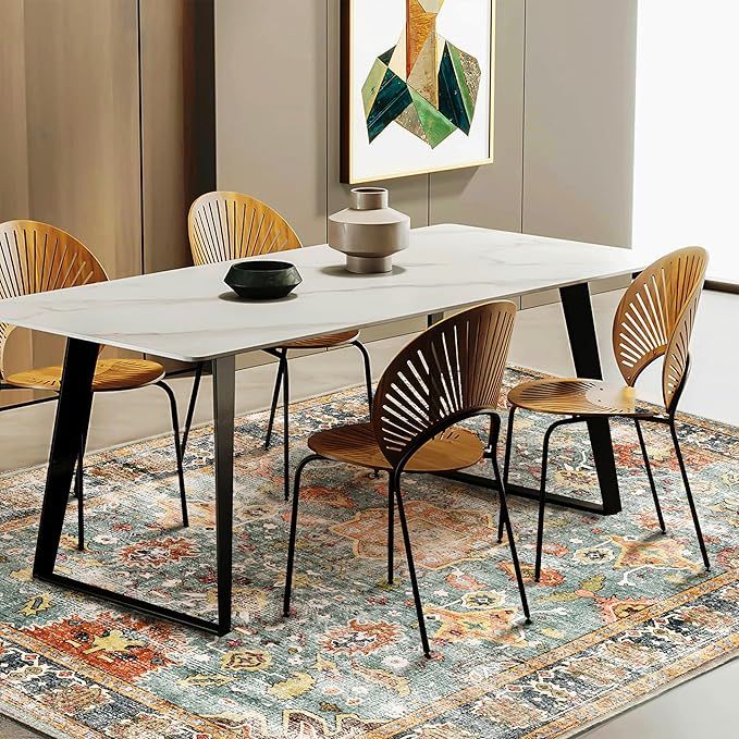 CHAMPLANT Area Rug 3'x5' Washable Vintage Traditional Floor Rugs Cover Foldable - Image 2