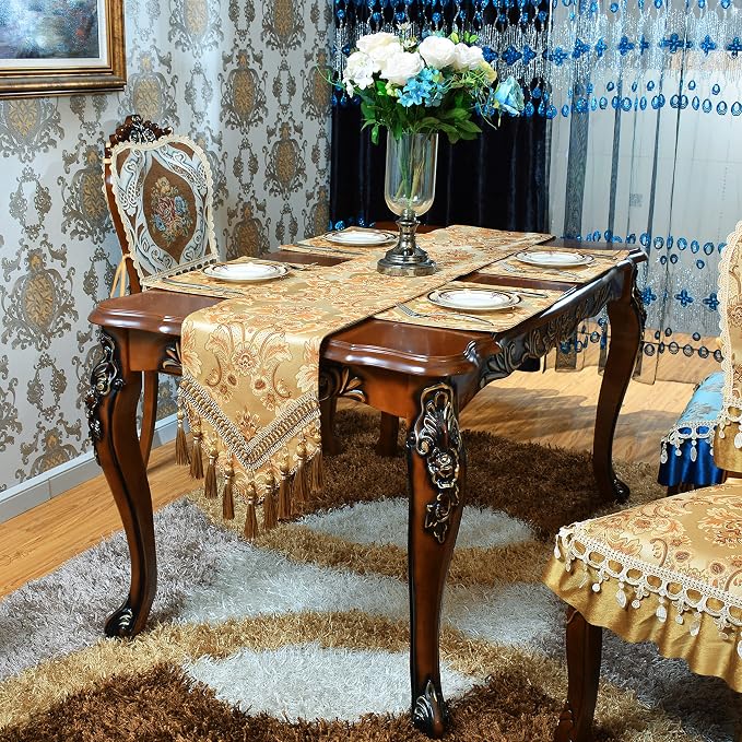 Luxury Velvet Gold Table Runner 125 Inches Long - Image 2