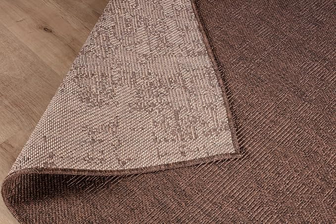 CAMILSON Easy Jute Rug 5x7, Indoor Outdoor Brown Color Fiber Area Rugs - Image 5