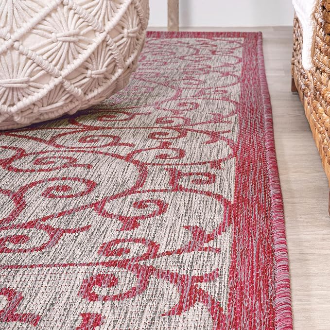 JONATHAN Y Vintage Filigree Indoor Outdoor Square Area Rug 5X5 Light - Image 6