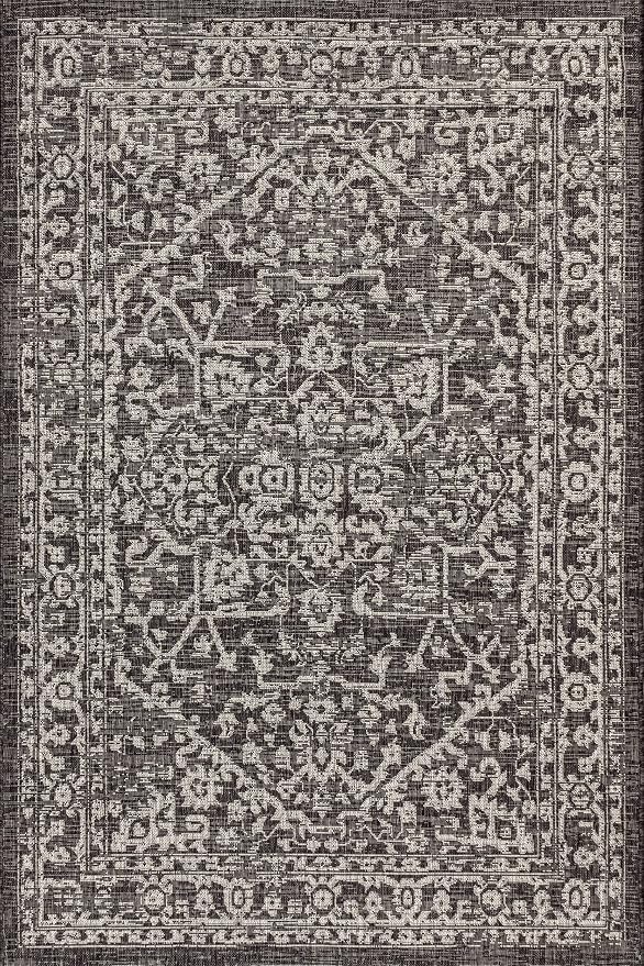 JONATHAN Y Boho Medallion Indoor Outdoor Area Rug 3X5 Black/Gray, Malta - Image 9