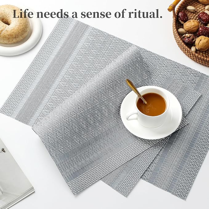 Leetaltree Lunar Grey Placemats Set of 6 - Image 6