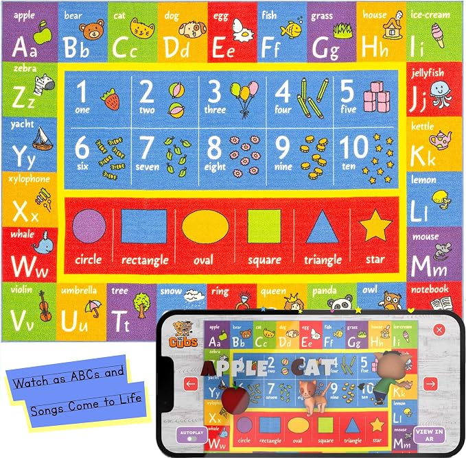 KC Cubs: Educational Rug: ABC Alphabet, Numbers & Shapes - Image 4