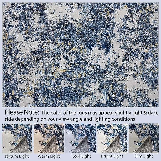 8x10 Area Rug for Living Room Bedroom: Large Washable Rug - Image 9