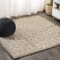 JONATHAN Y Vintage Filigree Indoor Outdoor Square Area Rug 8X8 Beige/Brown by JONATHANY