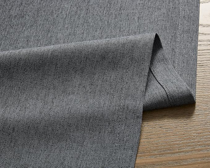 Basic Linen Style Table Runner, 14x108 Inch Charcoal | Mitered Corner Design - Image 6