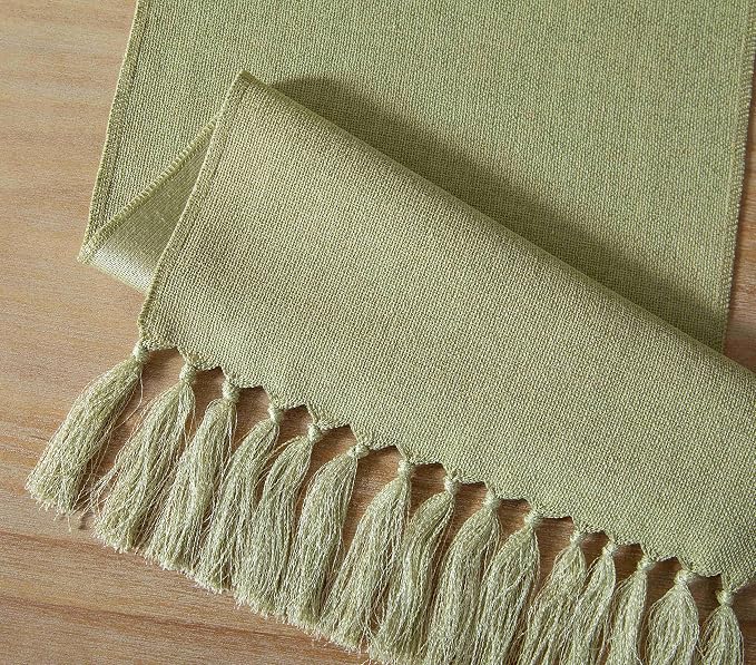 Sage Green Table Runners 90 Inches Long, Burlap Linen Style Rustic Farmhouse - Image 7
