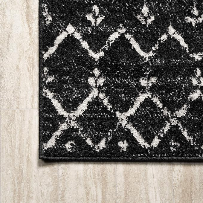 JONATHAN Y Boho Vintage Diamond Black/Ivory Runner Rug 2X10 ft, Moroccan Hype - Image 5