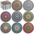 Mandala Drink Coasters with Holder by Decopom