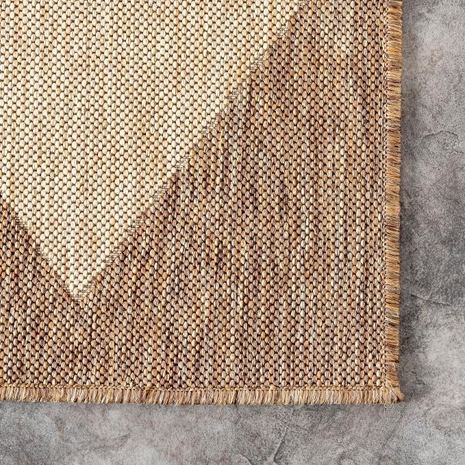Nuloom Outdoor Performance Collection Sabina Brown/Ivory, High Traffic - Image 4