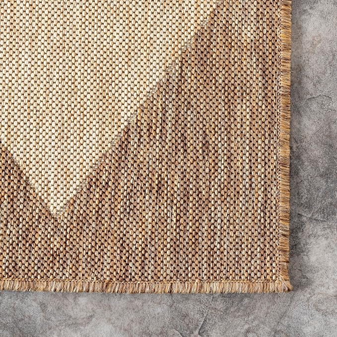 Nuloom Outdoor Performance Collection Sabina Brown/Ivory, Soft and Cozy - Image 4