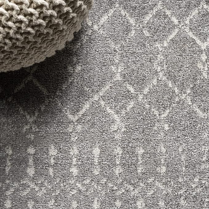 JONATHAN Y Boho Vintage Diamond Gray/Ivory Square Area Rug 6X6 ft, Moroccan Hype - Image 3