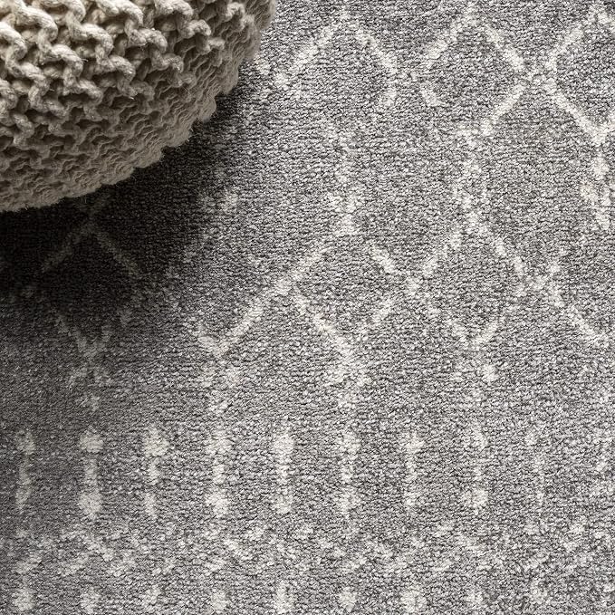 JONATHAN Y Boho Vintage Diamond Gray/Ivory Runner Rug 2X14 ft, Moroccan Hype - Image 3